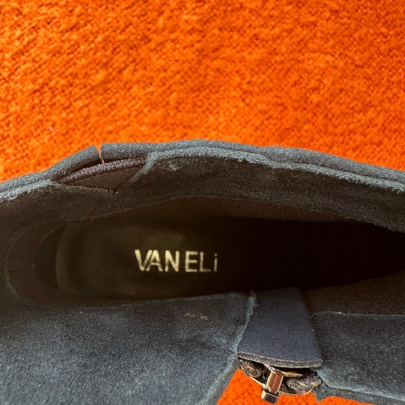 Vaneli Navy Suede Ankle Booties - Picture 5 of 5